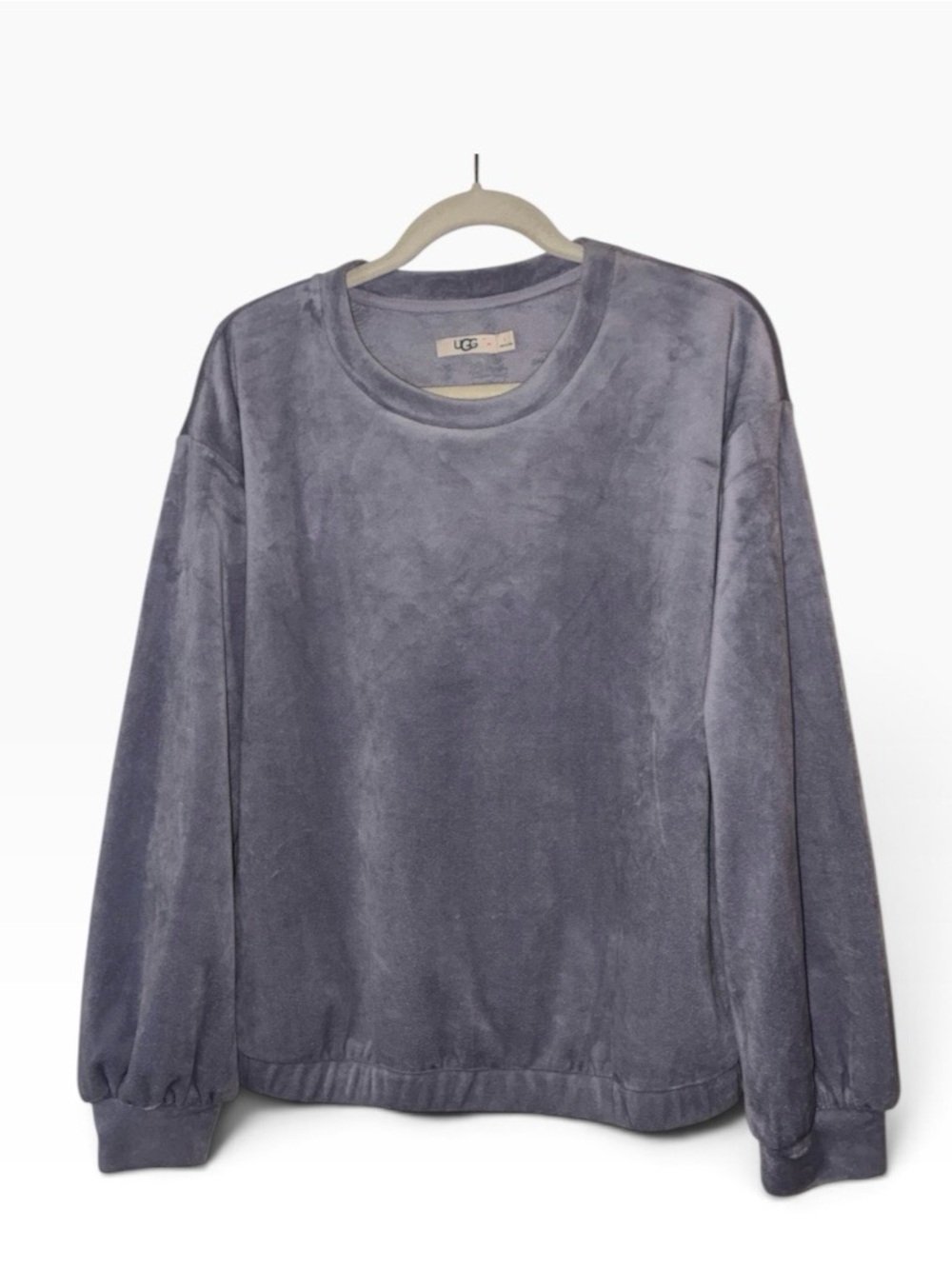 UGG Women's Shanara crewneck pullover soft, greyish-purple slate color. Sz L